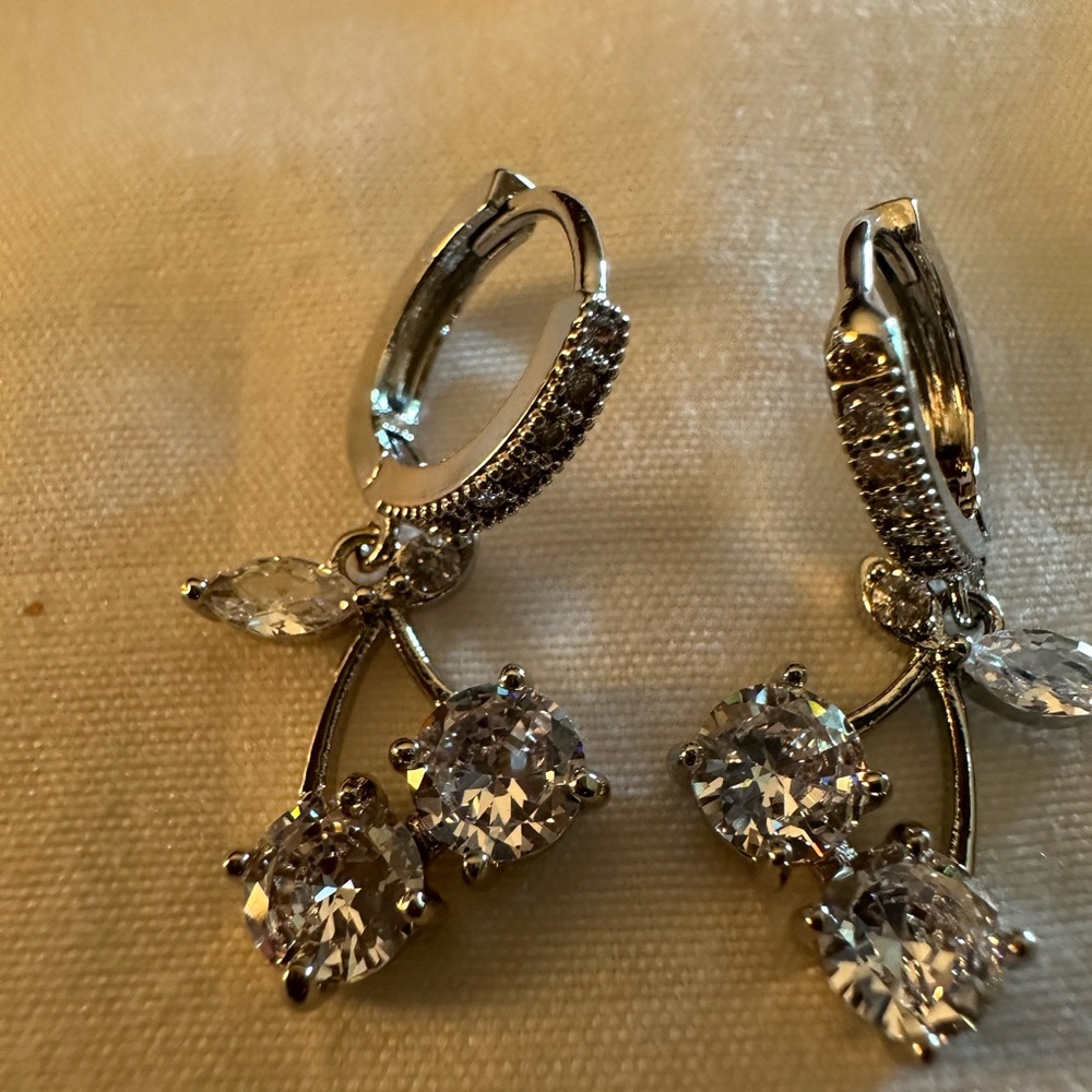 Brand new cz cherry earrings